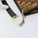 Christian Dior Trotter Canvas Shoulder Bag Brown Gold Auth 147503-9