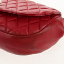 BALLY Chain Shoulder Bag Leather Red Gold Auth 147504-15