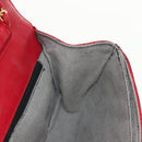 BALLY Chain Shoulder Bag Leather Red Gold Auth 147504-21