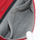 BALLY Chain Shoulder Bag Leather Red Gold Auth 147504-22