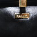 BALLY Hand Bag Leather 2way White Gold Auth 147505-18