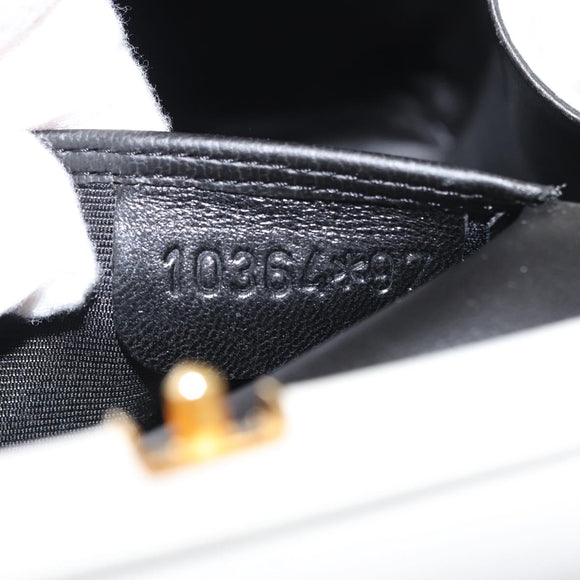 BALLY Hand Bag Leather 2way White Gold Auth 147505