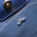 Salvatore Ferragamo Vala Hand Bag Nylon Navy Gold Auth 147506-18