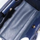 Salvatore Ferragamo Vala Hand Bag Nylon Navy Gold Auth 147506-10