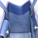 Salvatore Ferragamo Vala Hand Bag Nylon Navy Gold Auth 147506-19