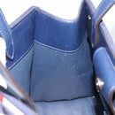 Salvatore Ferragamo Vala Hand Bag Nylon Navy Gold Auth 147506-20