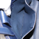 Salvatore Ferragamo Vala Hand Bag Nylon Navy Gold Auth 147506-11