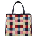 Salvatore Ferragamo Vala Hand Bag Nylon Navy Gold Auth 147506-2