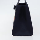 Salvatore Ferragamo Vala Hand Bag Nylon Navy Gold Auth 147506-3