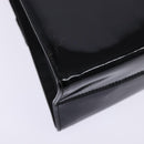 Salvatore Ferragamo Vala Hand Bag Enamel 2way Black Gold Auth 147507-18