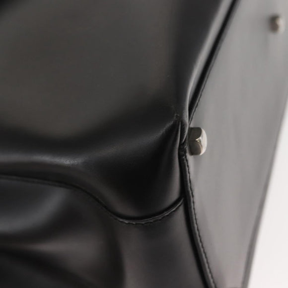 Salvatore Ferragamo Gancini Hand Bag Leather 2way Black Silver Auth 147509