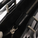 Salvatore Ferragamo Gancini Hand Bag Leather 2way Black Silver Auth 147509-10