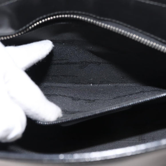 Salvatore Ferragamo Gancini Hand Bag Leather 2way Black Silver Auth 147509