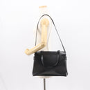 Salvatore Ferragamo Gancini Hand Bag Leather 2way Black Silver Auth 147509-24