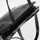Salvatore Ferragamo Gancini Hand Bag Leather 2way Black Silver Auth 147509-6