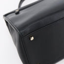 Salvatore Ferragamo Gancini Hand Bag Leather 2way Black Gold Auth 147510-16