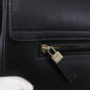 Salvatore Ferragamo Gancini Hand Bag Leather 2way Black Gold Auth 147510-17