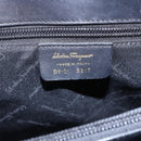 Salvatore Ferragamo Gancini Hand Bag Leather 2way Black Gold Auth 147510-12