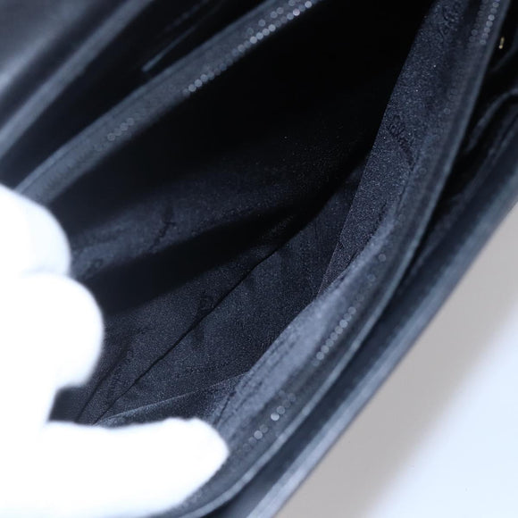 Salvatore Ferragamo Gancini Hand Bag Leather 2way Black Gold Auth 147510