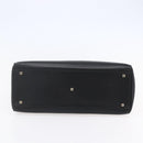 Salvatore Ferragamo Gancini Hand Bag Leather 2way Black Gold Auth 147510-5