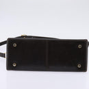 Salvatore Ferragamo Gancini Hand Bag Leather 2way Brown Gold Auth 147511-5