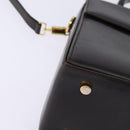 Salvatore Ferragamo Gancini Hand Bag Leather 2way Brown Gold Auth 147511-9