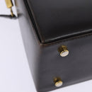 Salvatore Ferragamo Gancini Hand Bag Leather 2way Brown Gold Auth 147511-17