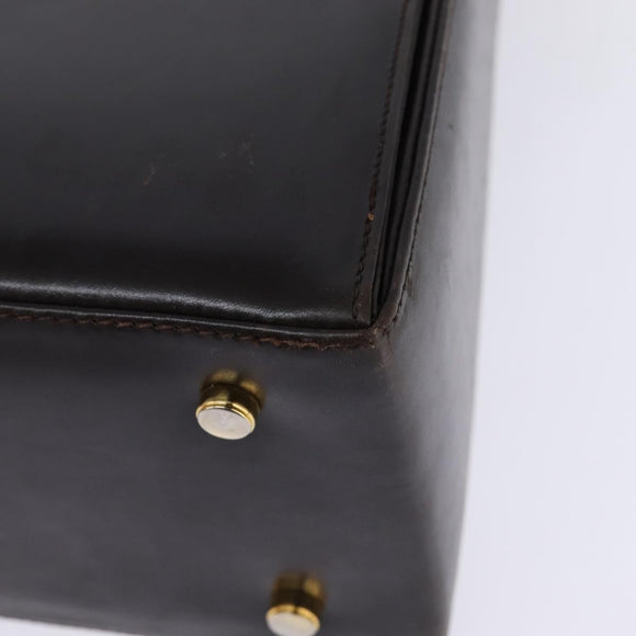 Salvatore Ferragamo Gancini Hand Bag Leather 2way Brown Gold Auth 147511