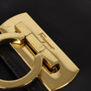 Salvatore Ferragamo Gancini Hand Bag Leather 2way Brown Gold Auth 147511-19