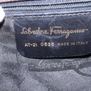 Salvatore Ferragamo Gancini Hand Bag Leather 2way Brown Gold Auth 147511-12