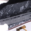 Salvatore Ferragamo Gancini Hand Bag Leather 2way Brown Gold Auth 147511-22