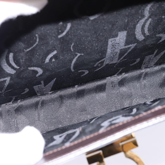 Salvatore Ferragamo Gancini Hand Bag Leather 2way Brown Gold Auth 147511