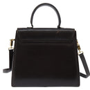 Salvatore Ferragamo Gancini Hand Bag Leather 2way Brown Gold Auth 147511-2