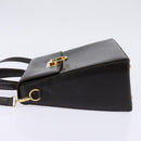 Salvatore Ferragamo Gancini Hand Bag Leather 2way Brown Gold Auth 147511-3