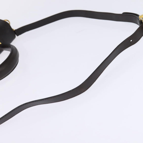 Salvatore Ferragamo Gancini Hand Bag Leather 2way Brown Gold Auth 147511