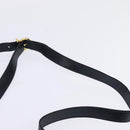 Salvatore Ferragamo Gancini Chain Shoulder Bag Leather Navy Gold Auth 147512-8