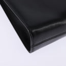 Salvatore Ferragamo Gancini Chain Hand Bag Leather Black Gold Auth 147513-15