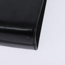 Salvatore Ferragamo Gancini Chain Hand Bag Leather Black Gold Auth 147513-16