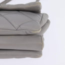 Salvatore Ferragamo Chain Vala Shoulder Bag Leather Gray Gold Auth 147515-15