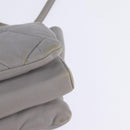 Salvatore Ferragamo Chain Vala Shoulder Bag Leather Gray Gold Auth 147515-9