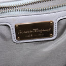 Salvatore Ferragamo Chain Vala Shoulder Bag Leather Gray Gold Auth 147515-18