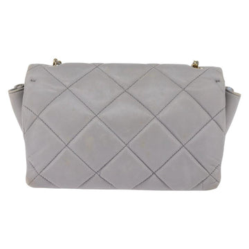 Salvatore Ferragamo Chain Vala Shoulder Bag Leather Gray Gold Auth 147515 - 0