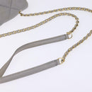 Salvatore Ferragamo Chain Vala Shoulder Bag Leather Gray Gold Auth 147515-7