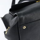 Salvatore Ferragamo Gancini Sophia Hand Bag Leather 2way Black Gold Auth 147516-15