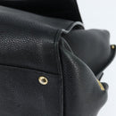 Salvatore Ferragamo Gancini Sophia Hand Bag Leather 2way Black Gold Auth 147516-16