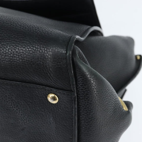 Salvatore Ferragamo Gancini Sophia Hand Bag Leather 2way Black Gold Auth 147516