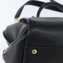 Salvatore Ferragamo Gancini Sophia Hand Bag Leather 2way Black Gold Auth 147516-17