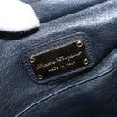 Salvatore Ferragamo Gancini Sophia Hand Bag Leather 2way Black Gold Auth 147516-20