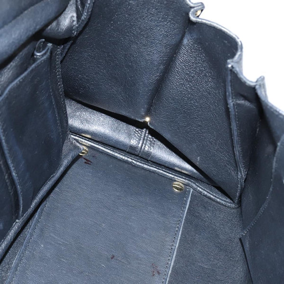 Salvatore Ferragamo Gancini Sophia Hand Bag Leather 2way Black Gold Auth 147516