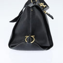 Salvatore Ferragamo Gancini Sophia Hand Bag Leather 2way Black Gold Auth 147516-3